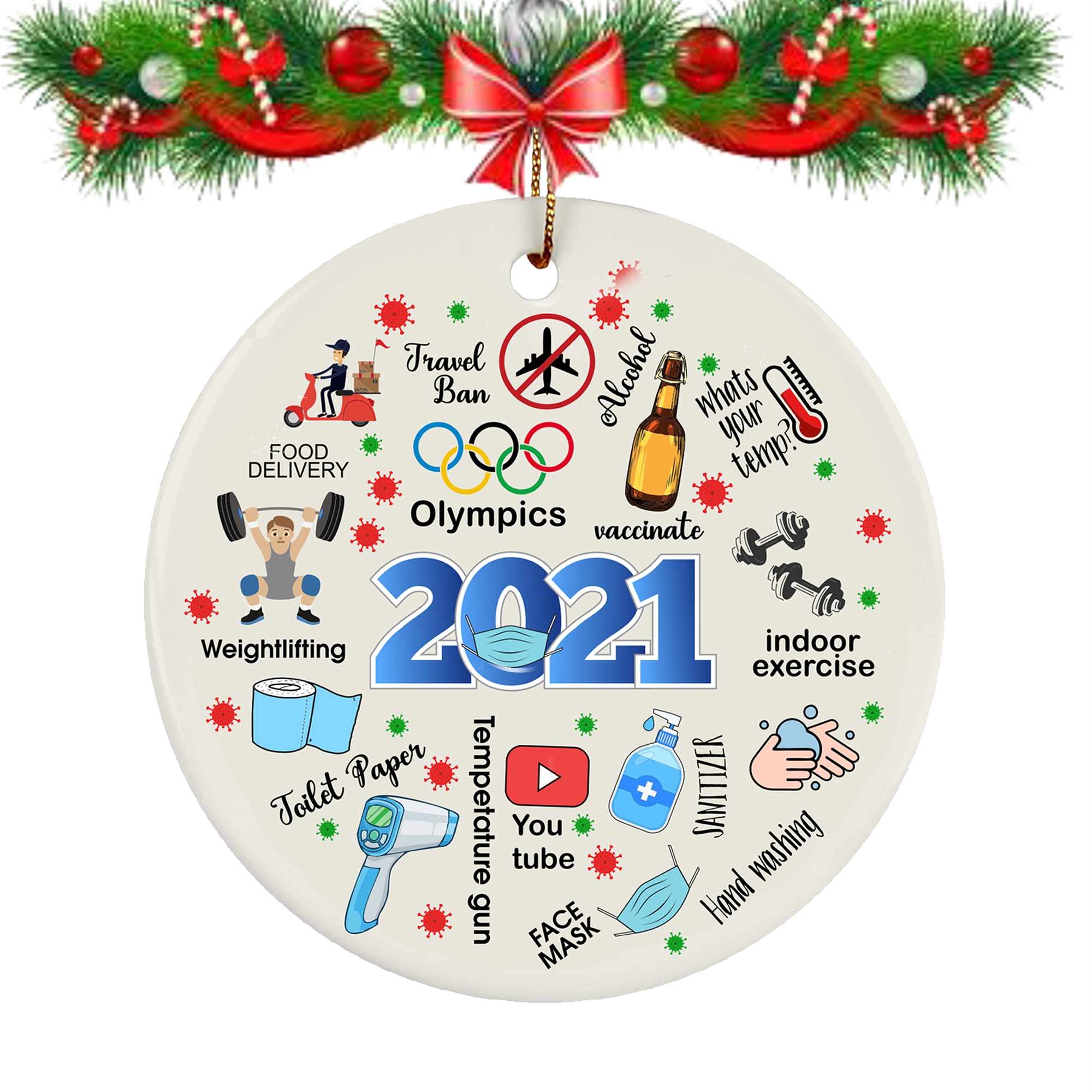 2021 Pandemic Commemorative Christmas Ornament-BlingPainting-Customized Products Make Great Gifts