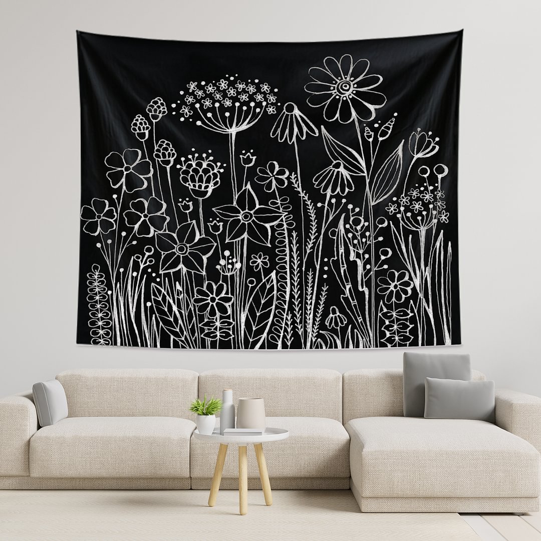 Vintage Flowers and Grass Tapestry Wall Hanging Living Room Bedroom Decor-BlingPainting-Customized Products Make Great Gifts