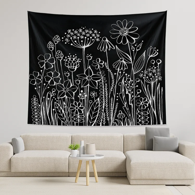 Vintage Flowers and Grass Tapestry Wall Hanging Living Room Bedroom Decor-BlingPainting-Customized Products Make Great Gifts