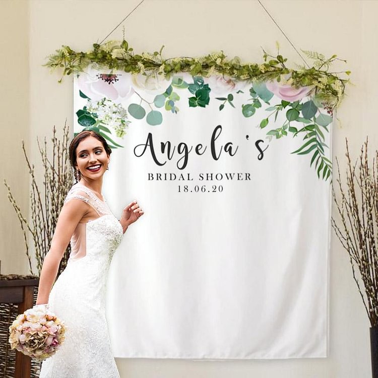 Custom Floral Bridal Shower Backdrop-BlingPainting-Customized Products Make Great Gifts