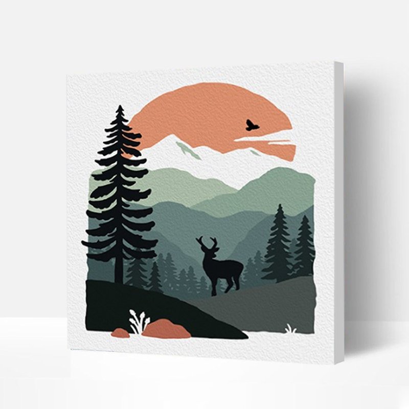 Incredible Speedy Easy Paint by Numbers Kit for Kids & Beginners - Sunset Mountain View, Wooden Framed, Best Gifts-BlingPainting-Customized Products Make Great Gifts
