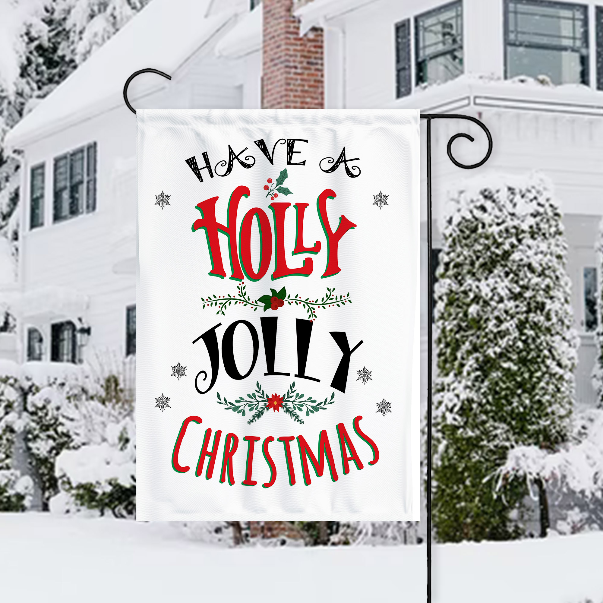 Christmas Garden Flag/House Flags Double-Sided Burlap for Garden Home Decor - Have a Holly Jolly Christmas-BlingPainting-Customized Products Make Great Gifts